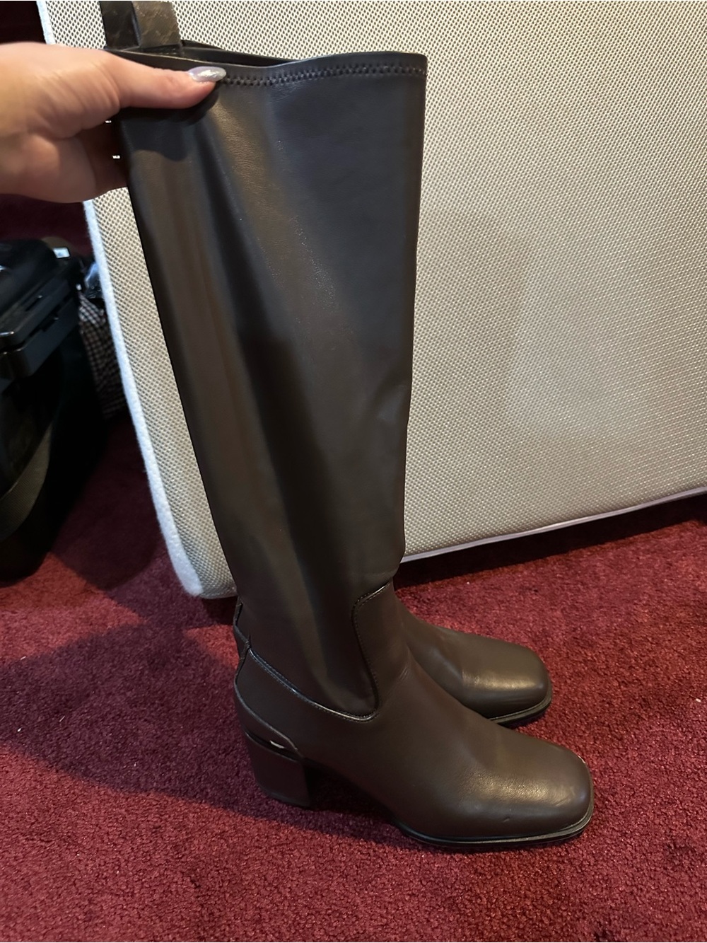 Franco Sarto Tall Brown Leather Heeled Boots